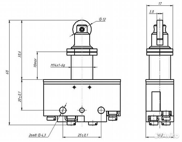 Выключатель путевой вп 73-10432 00 ухл3
