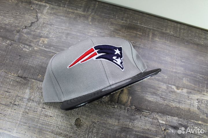 Кепка New England Patriots Серая с Черным