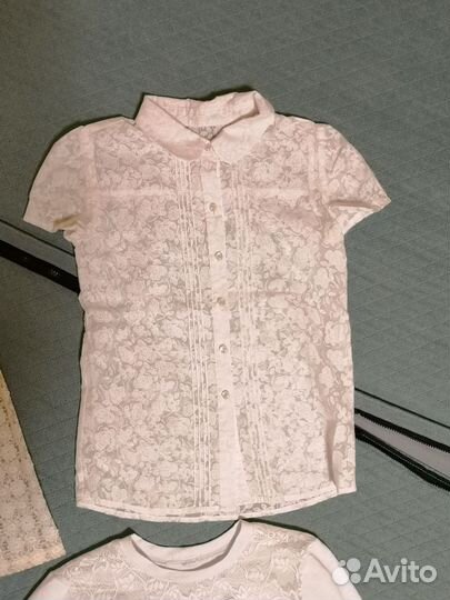 Блузки в школу и белое платье 134