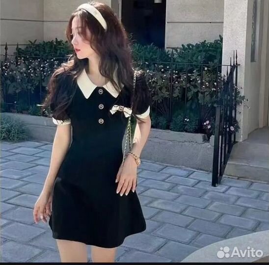 Платье черное в стиле Y2K