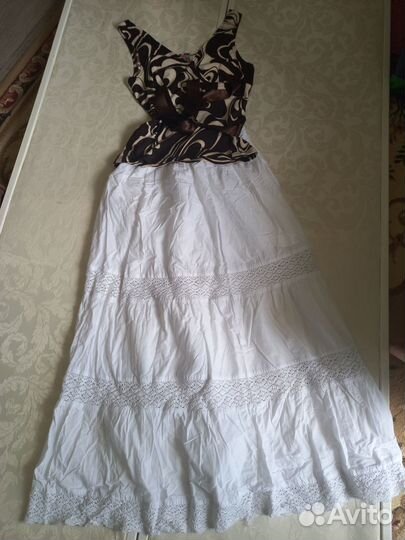 Юбка макси белая и блузка