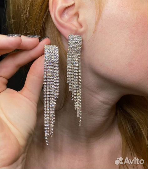 Серьги длинные вечерние
