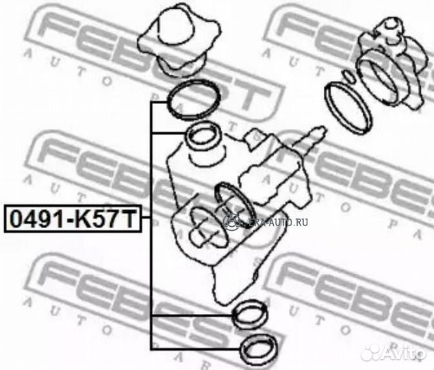 Febest 0491-K57T Ремкомплект рул рейки mitsubishi pajero II V14W-V55W 1991-2004 0491-K57T