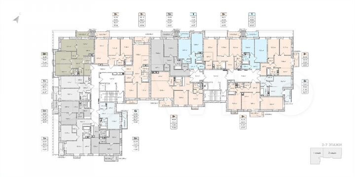2-к. квартира, 66,9 м², 7/8 эт.