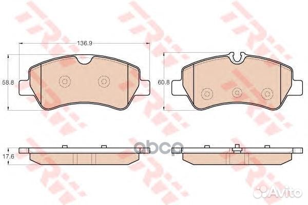 Колодки тормозные дисковые зад GDB1968 TRW