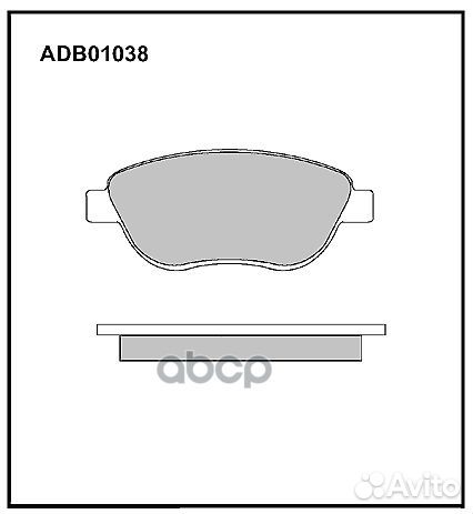 Колодки тормозные дисковые перед ADB01038 A