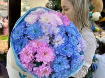 Букет цветных хризантемы цветы и доставка