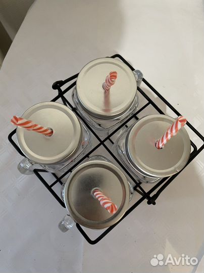 Набор бокалов с трубочкой для глинтвейна