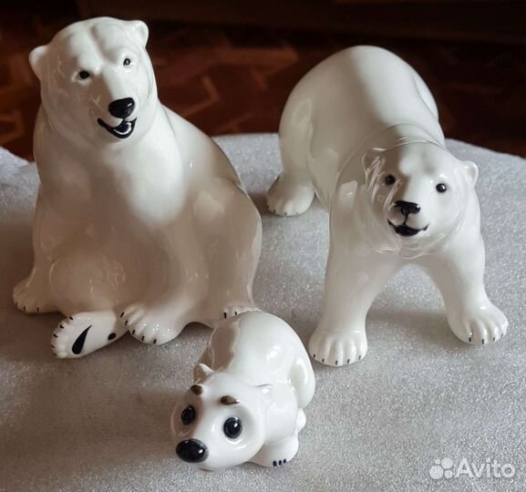 Статуэтка белый медведь фарфор Астрахань