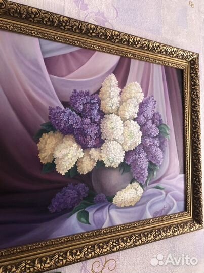 Картина маслом Сирень