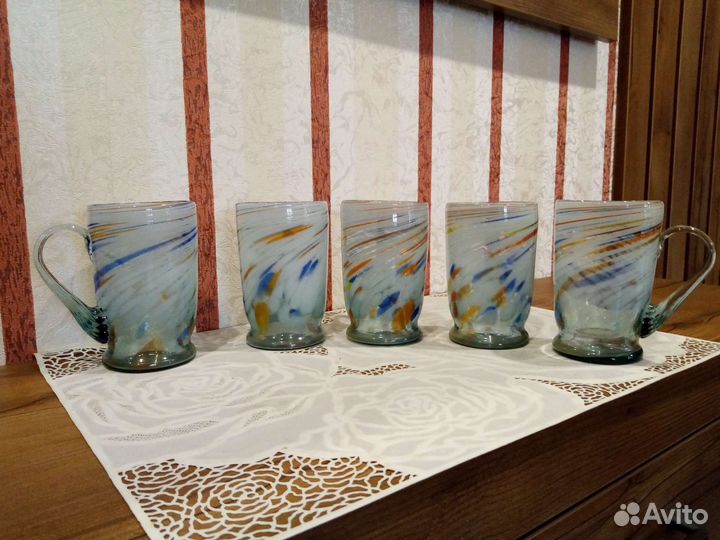 Рюмки, кружки из цветного стекла СССР