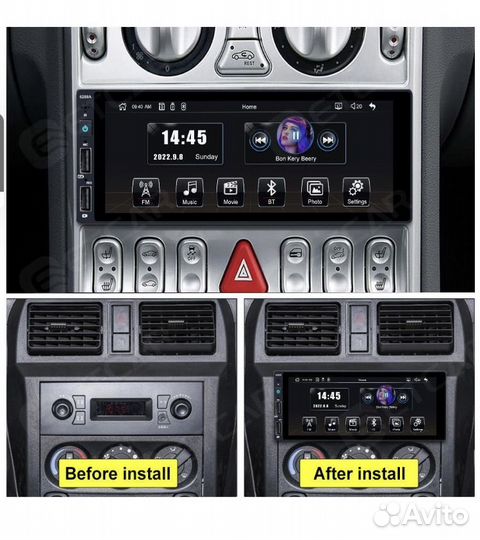 1Din Магнитола с Bluetooth,Carplay, Android auto