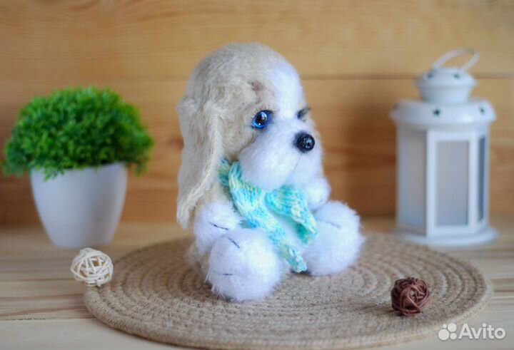 Вязаная игрушка Собака ручной работы