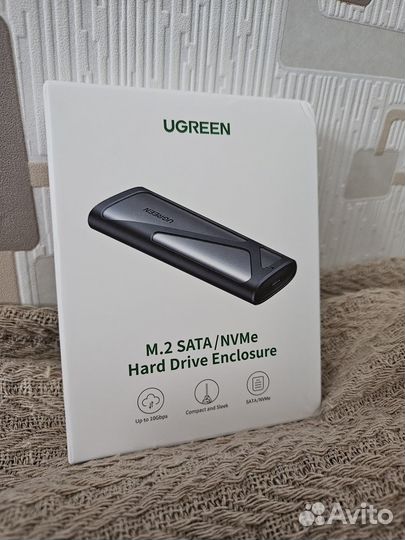 Адаптер M.2 SSD Ugreen nvme SATA USB 10 Гбит/с