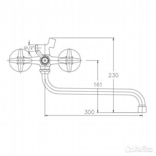 Смеситель для ванны Haiba HB2220, хром