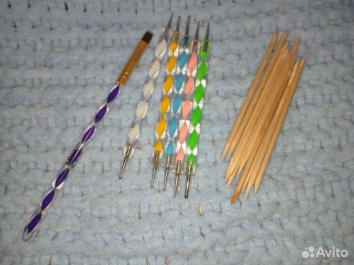 Кисть для наращивания ногтей, палочки, дотсы