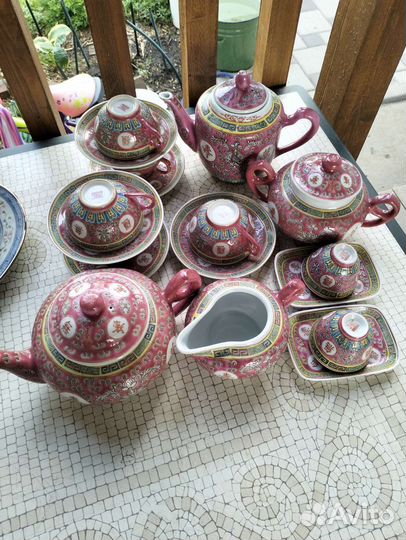 Сервиз китайский, блюдо, тарелки, чашки