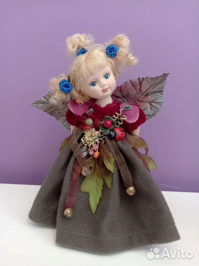 Кукла фарфоровая коллекционная интерьерная эльф