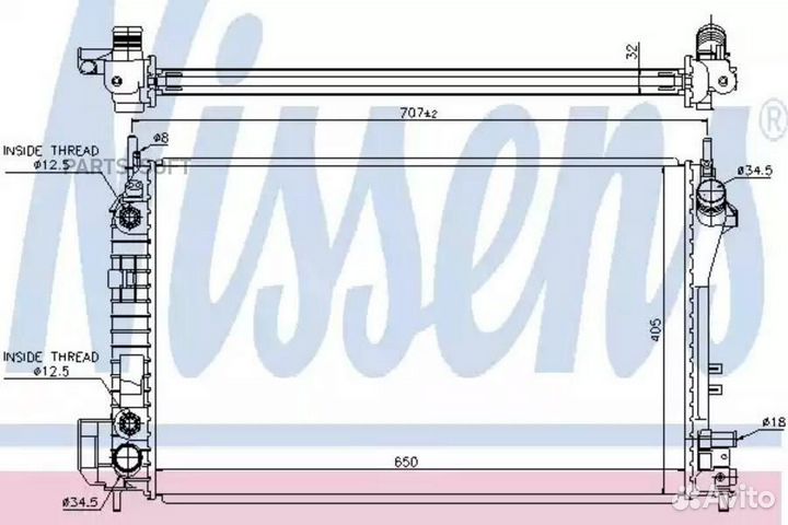 Радиатор охлаждения двс cadillac BLS (2006) 2.8 T