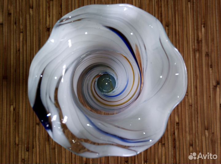 Ваза цветное гутное стекло, СССР