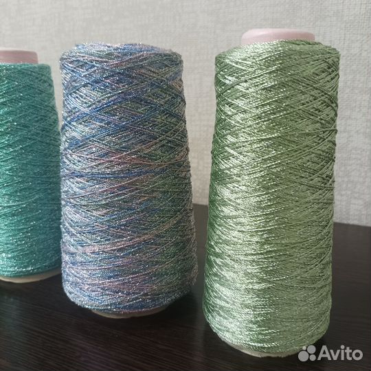 Пряжа для вязания, вискоза с люрексом №1