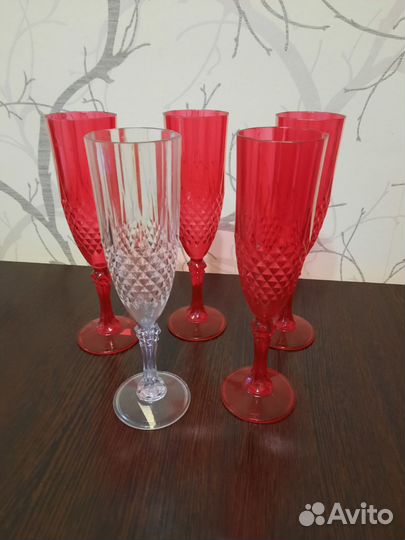 Бокалы для шампанского, фужер пластик