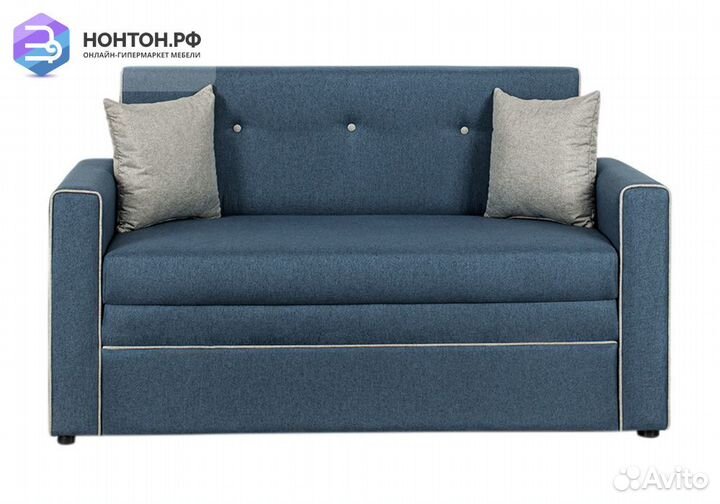Диван выкатной Найс светло-синий / светло-серый