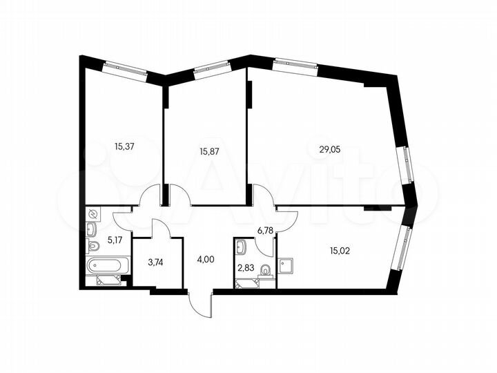 3-к. квартира, 94,1 м², 2/11 эт.