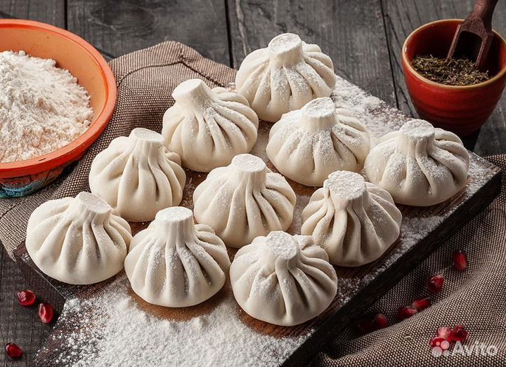 Ручная лепка Хинкали с вишней домой