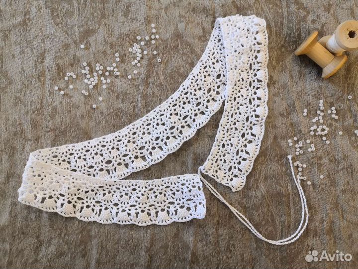 Кружевной воротничек, белый, хлопок