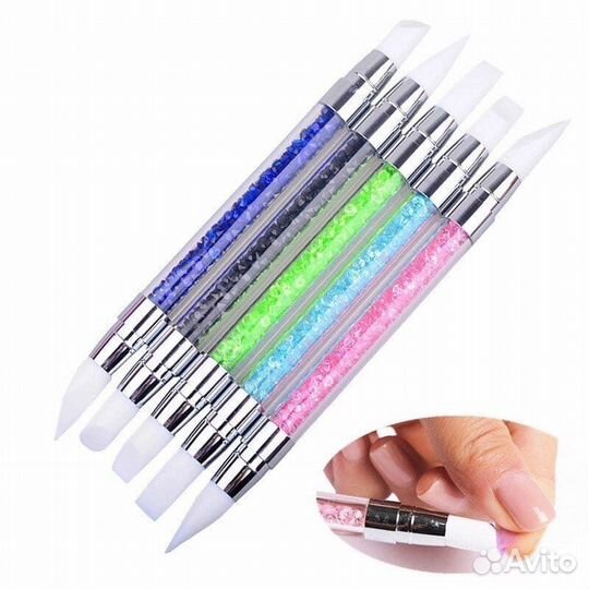 Кисти силиконовые для дизайна и лепки ногтей со ст