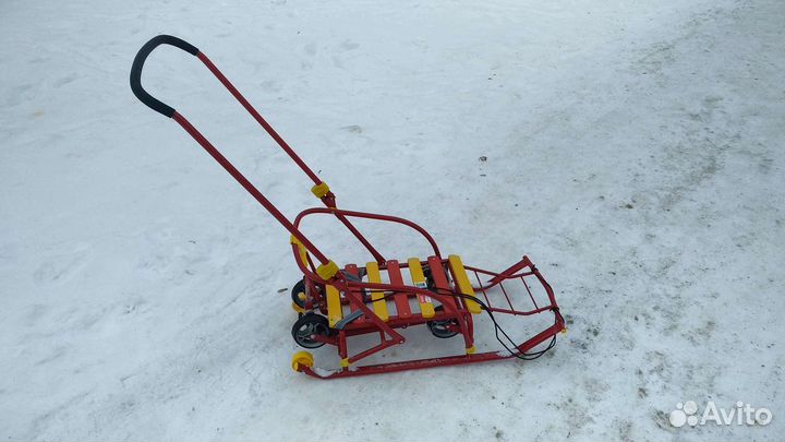 Детские складные санки на колесах Nikki 3