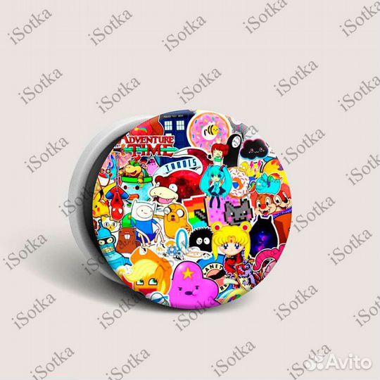 Попсокет с рисунком цвета мультяшный в ассортимент