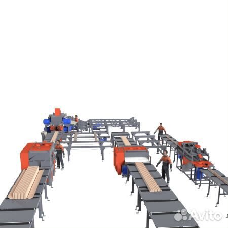 Лесопильная линия для распиловки среднего леса три