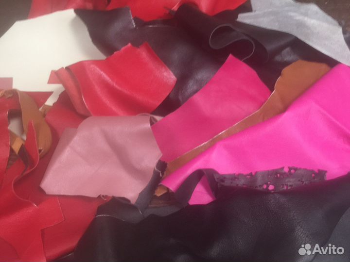 Кусочки натуральной кожи овчина разноцветная