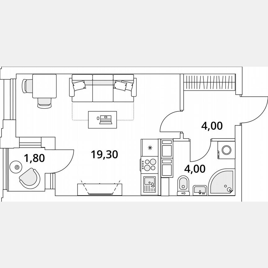 Квартира-студия, 60,6 м², 12/13 эт.