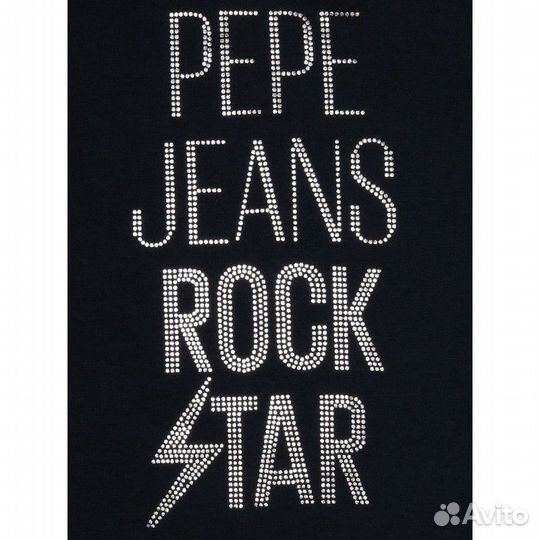 Pepe Jeans Лонгслив черный с принтом 