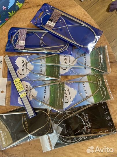 Спицы для вязания, круговые спицы, крючок