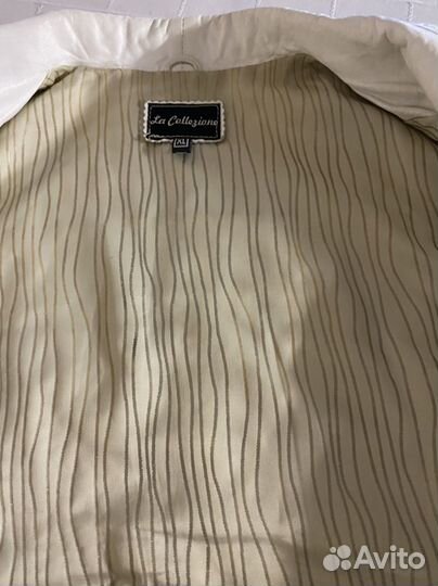 Кожаная куртка пиджак 50-52 р-р, белая, Турция