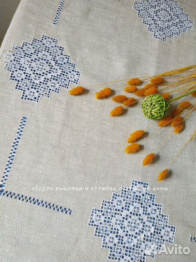 Скатерть квадратная 140/140 см натуральный лён