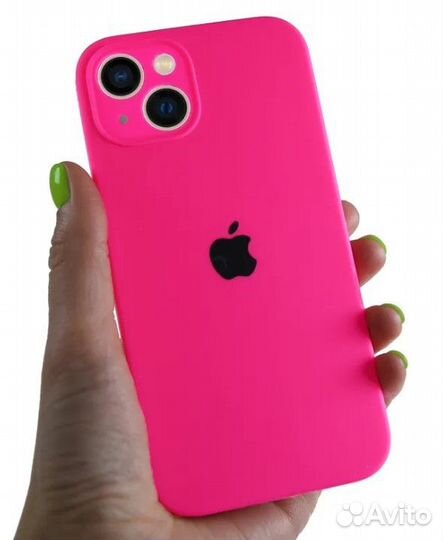 Чехол на айфон с защитой камеры iPhone 13 розовый