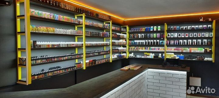 Витрины, стеллажи для вейпов, табака, кальянов