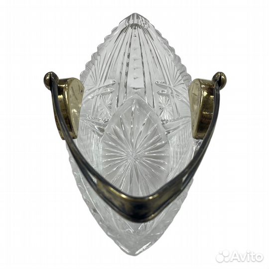 Ваза лодочка с ручкой серебро 875 пр