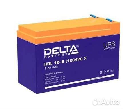 Аккумулятор Delta HRL 12-9 (1234W) X