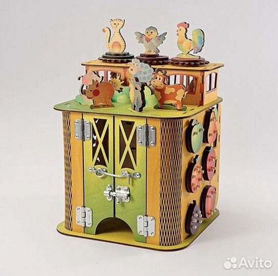 Развивающий домик бизиборд бизикуб Ферма