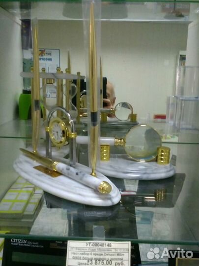 Настольный набор Delucci, белый мрамор