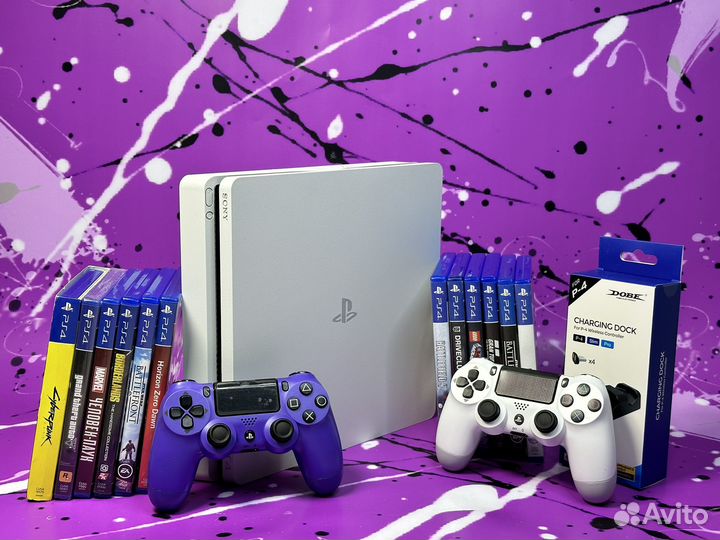 Sony PlayStation 4 slim + 500 Игр