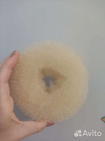 Бублик валик для объёма волос бежевый