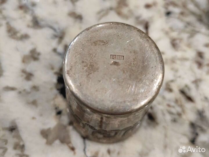 Старинная стопка в патине. Серебро 830-900
