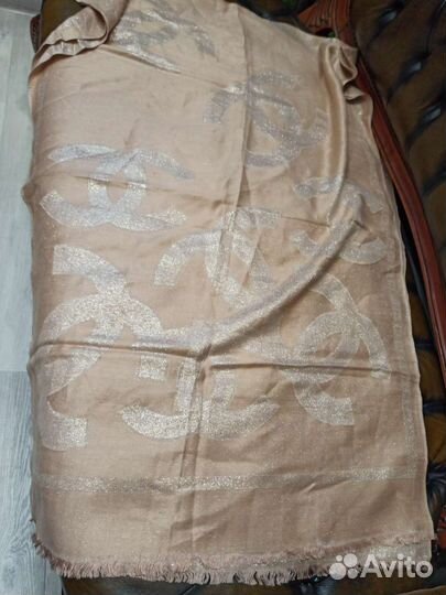 Палантин теплый chanel кашемир италия